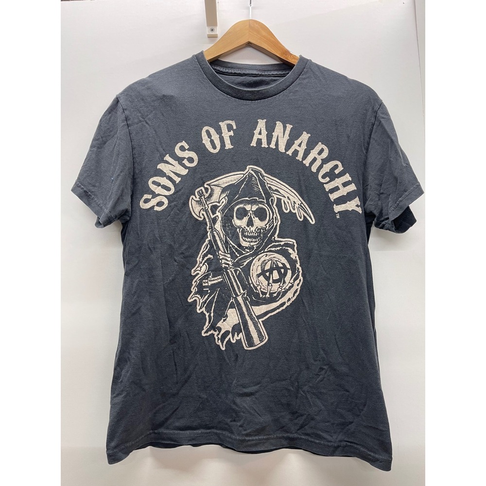 Sons of Anarchy Mens Graphic T-Shirt Black Reaper Crewneck‎ Short Sleeve Small